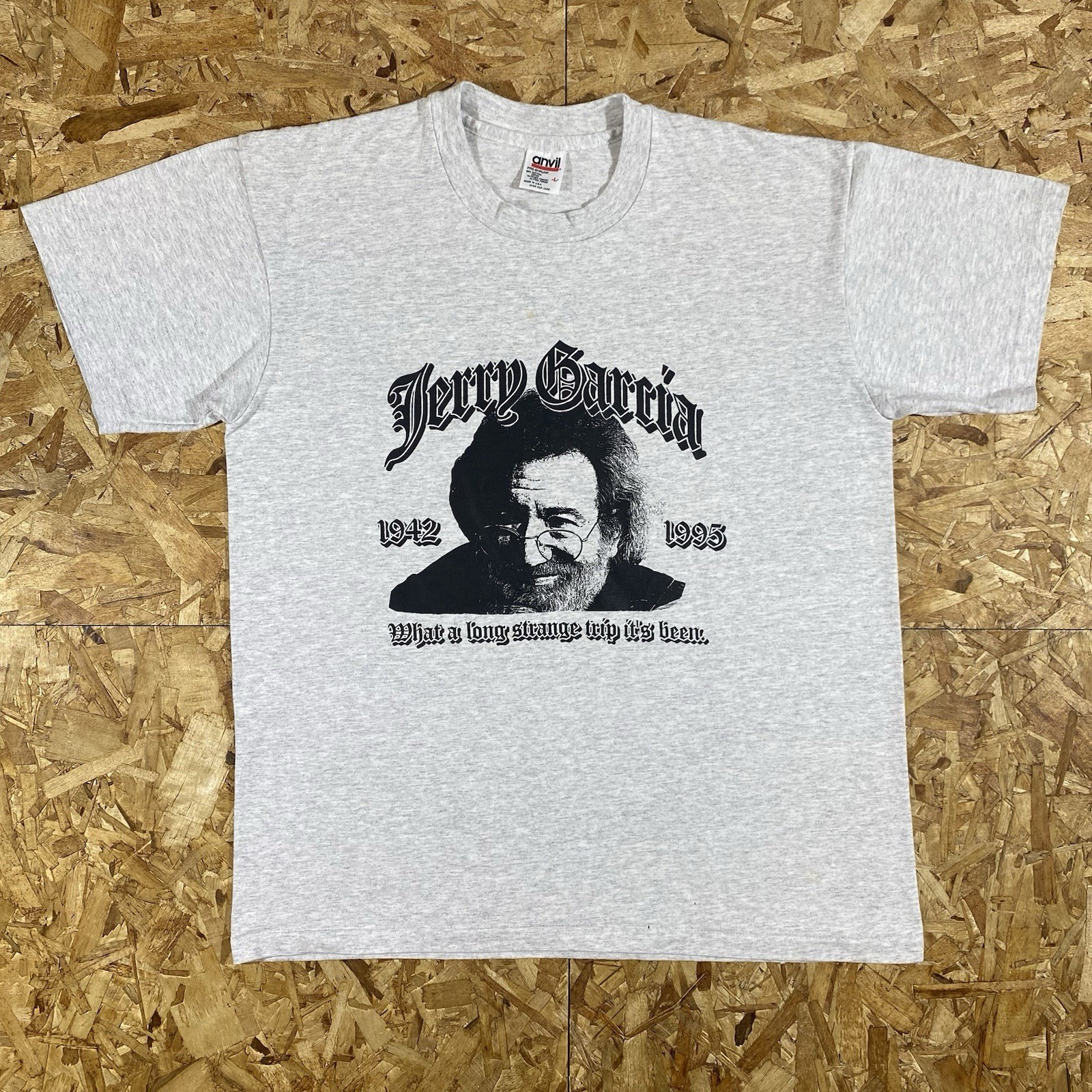 Vintage 1995 Jerry Garcia Strange Long Trip Memorial Single Stitch Shirt Size L