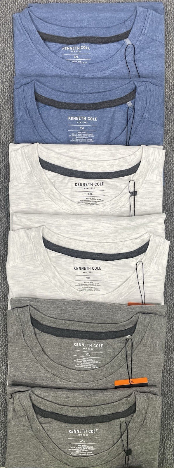 Kenneth Cole Men’s SLIM XXL Lot of 6 Tees (2) Each Color “fit like size LARGE”