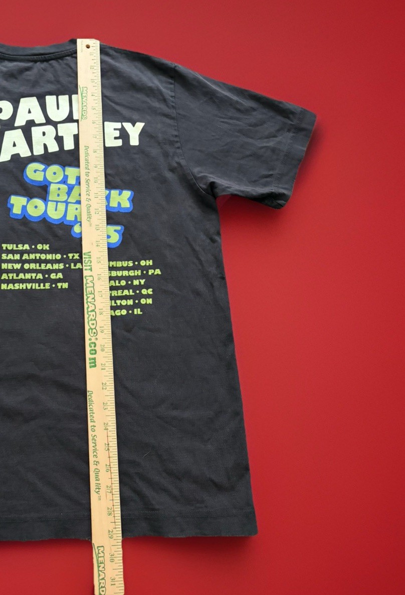 Paul McCartney Got Back Tour 2025 Merch Band Shirt City Stops Two Sided Medium