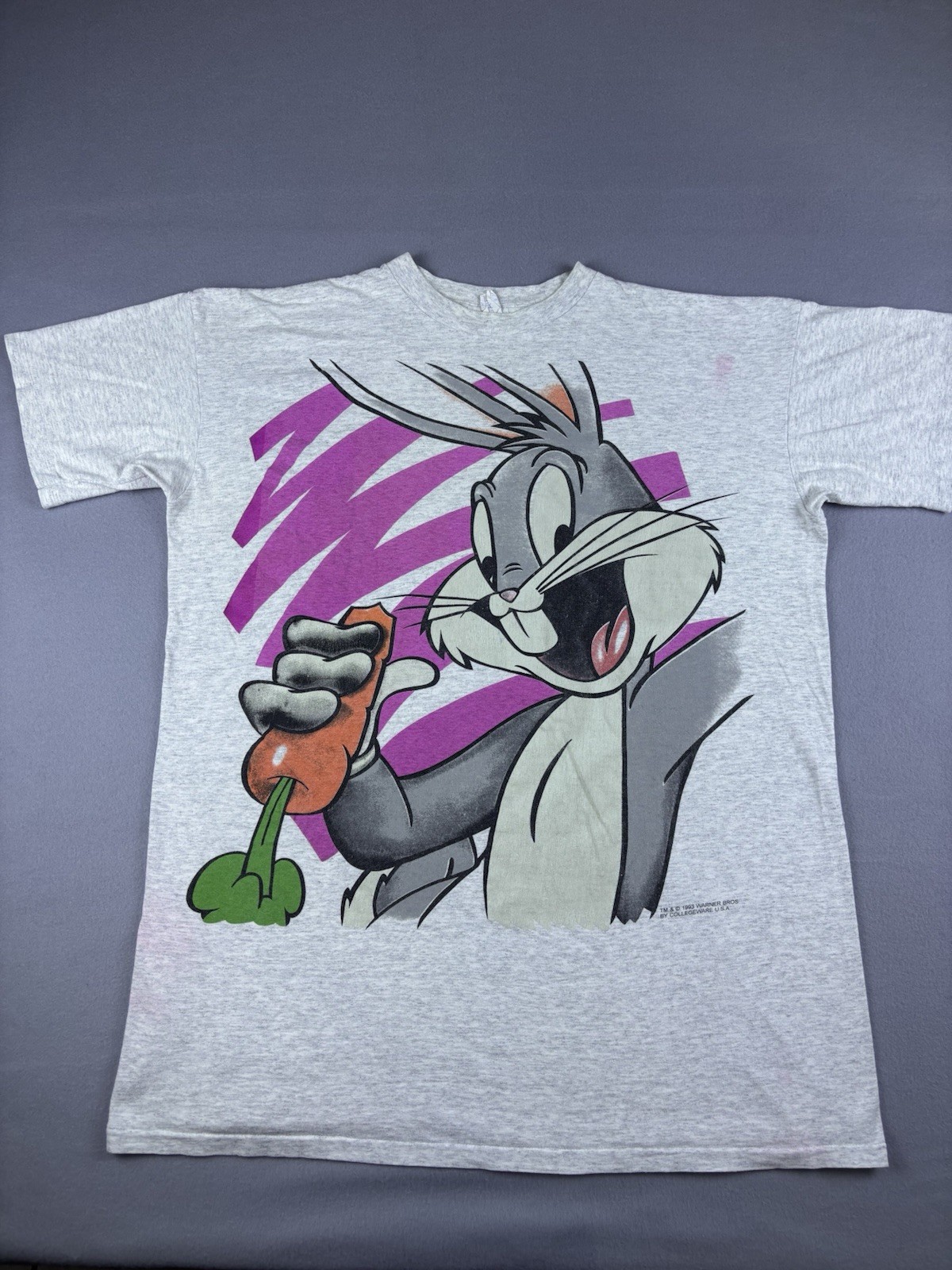 Vintage Bugs Bunny Shirt Adult 2XL Gray Looney Tunes Warner Bros Cartoon 90s