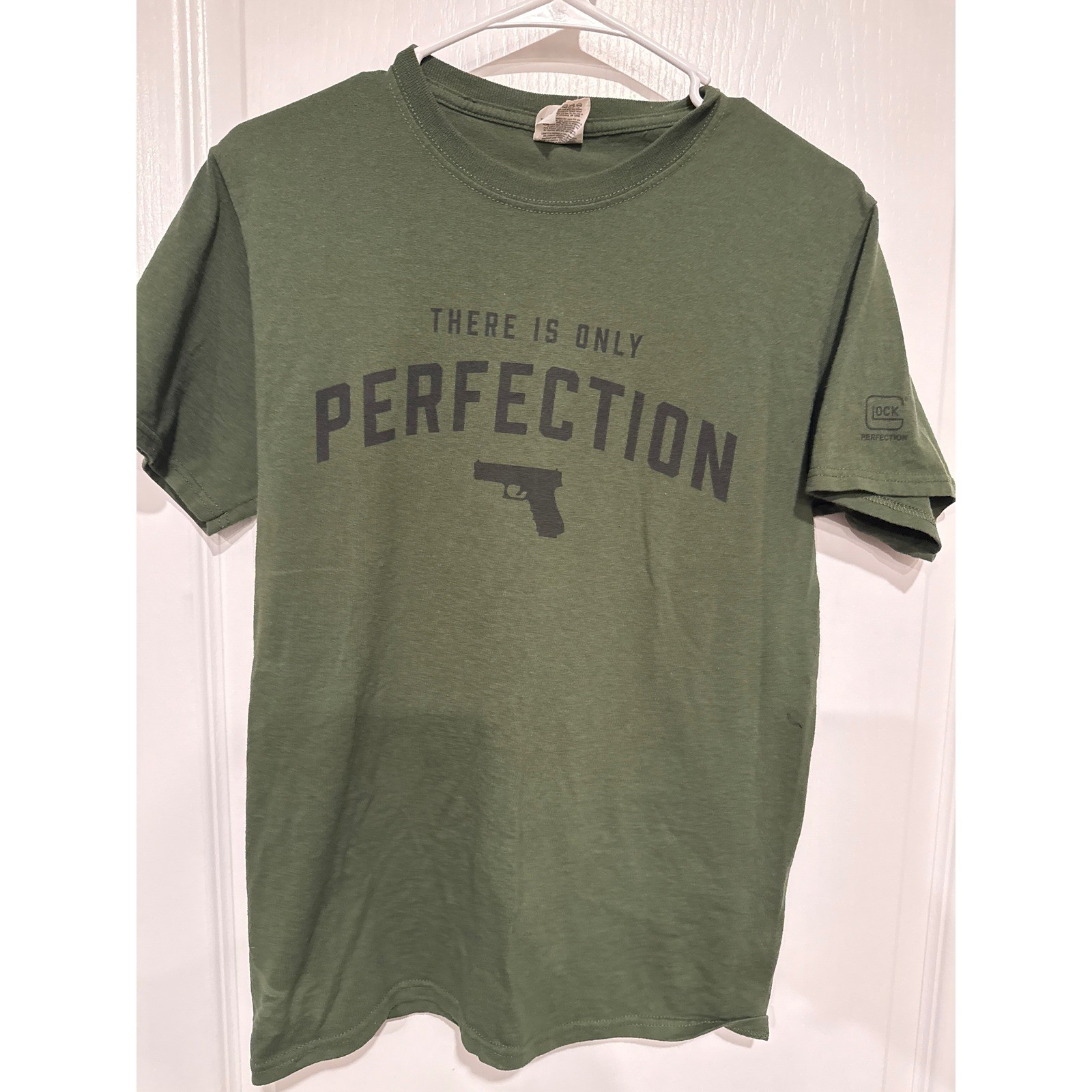 GLOCK Perfection T Shirt Mens Size S Short Sleeve Green Cotton Polyester Blend