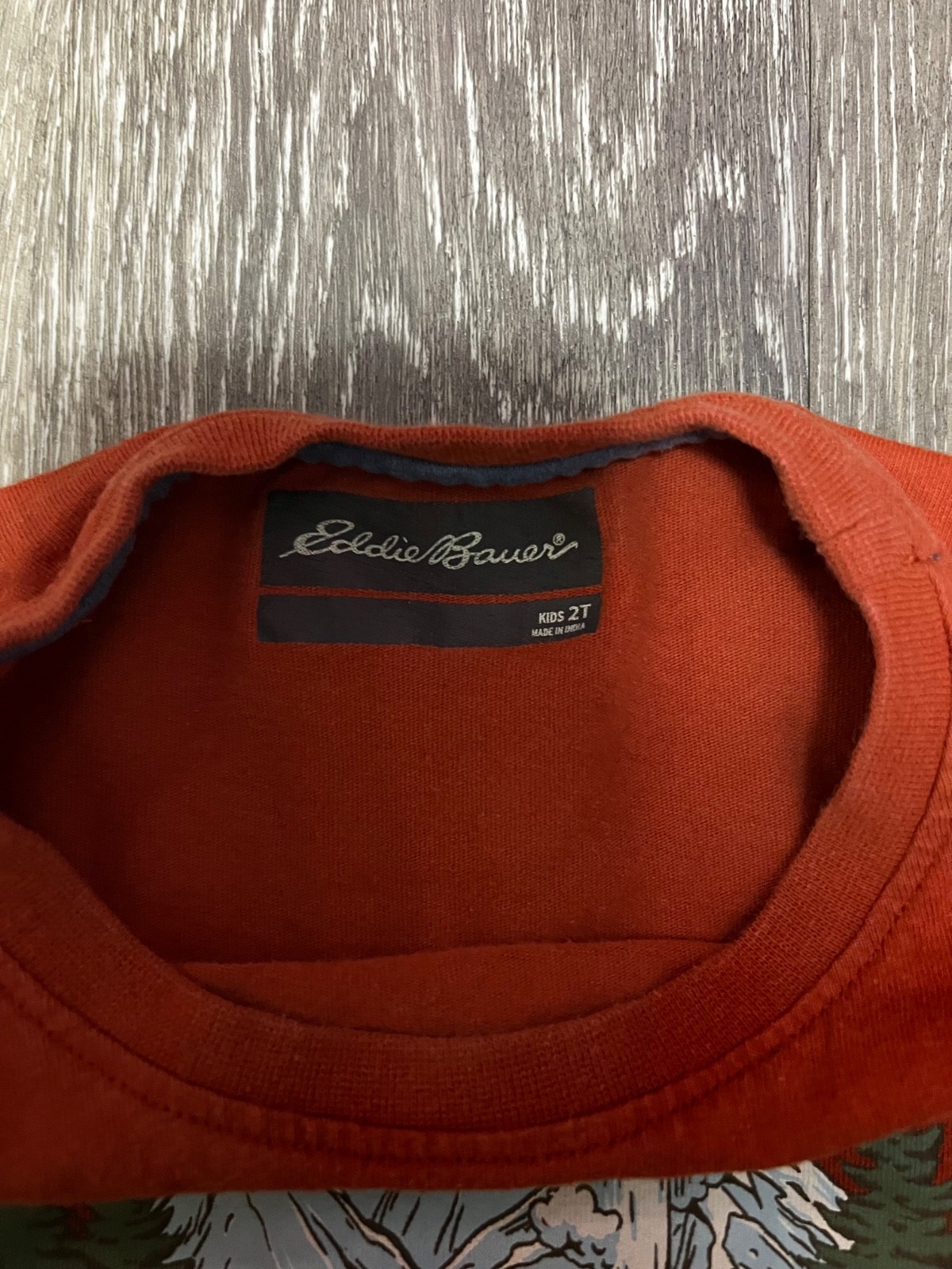 Eddie Bauer Yellowstone Graphic Shirt 2T Red Cotton Long Sleeve Tee Toddler Kids