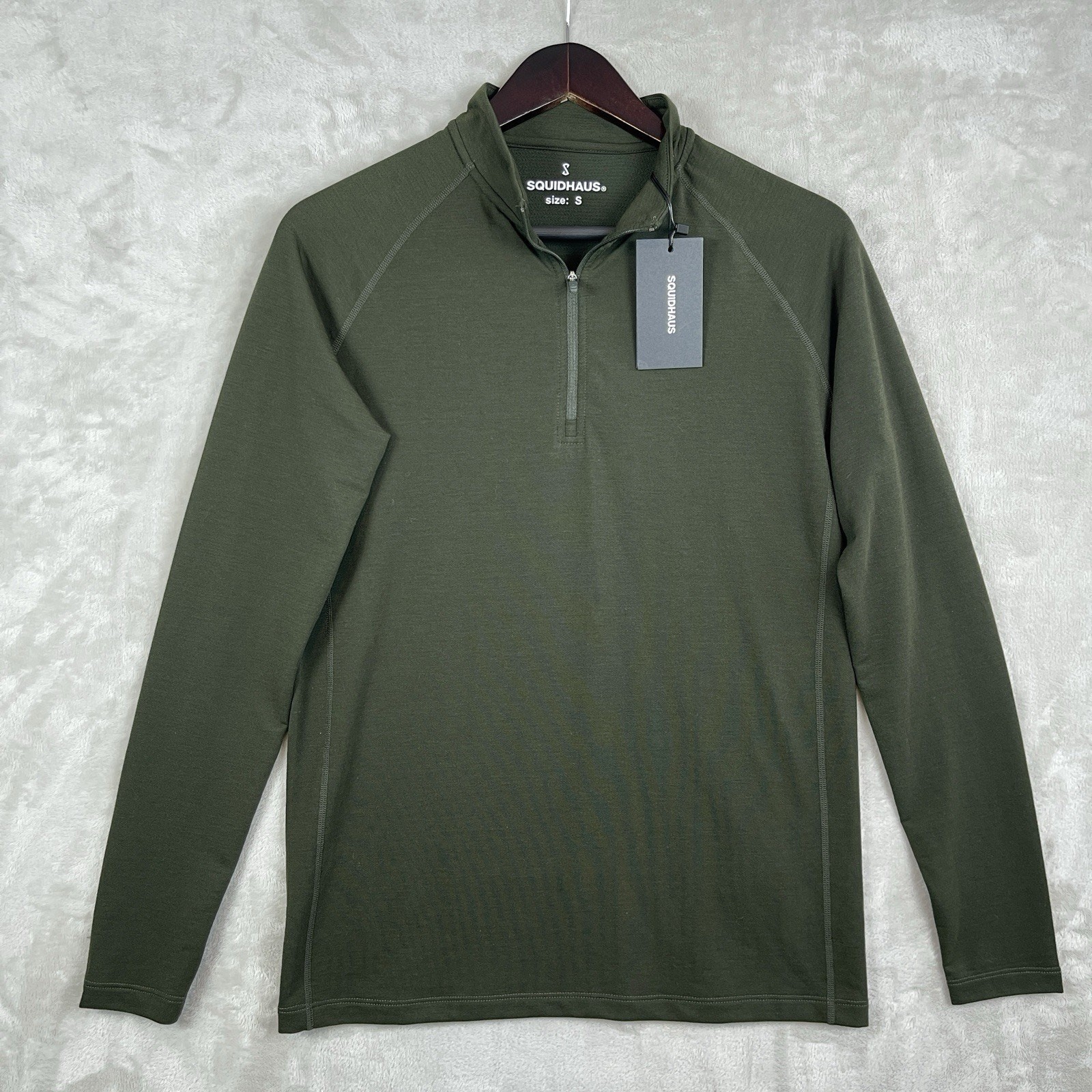 Squidhaus Men’s Small 1/4 Zip Pullover Olive Green NWT Gorpcore Athleisure
