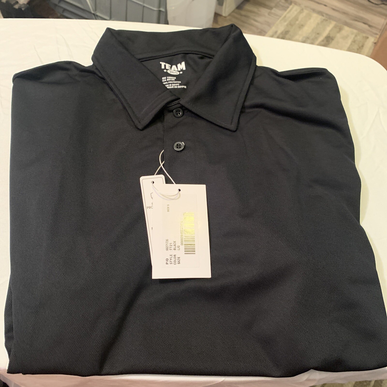 Team 365 Polos Mens Command Snag Protection Polo TT21 New With Tags Black LARGE