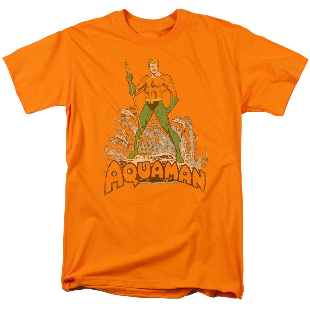 Aquaman Distressed Men’s T-Shirt S-3XL Officially Licensed DC Comics Tee