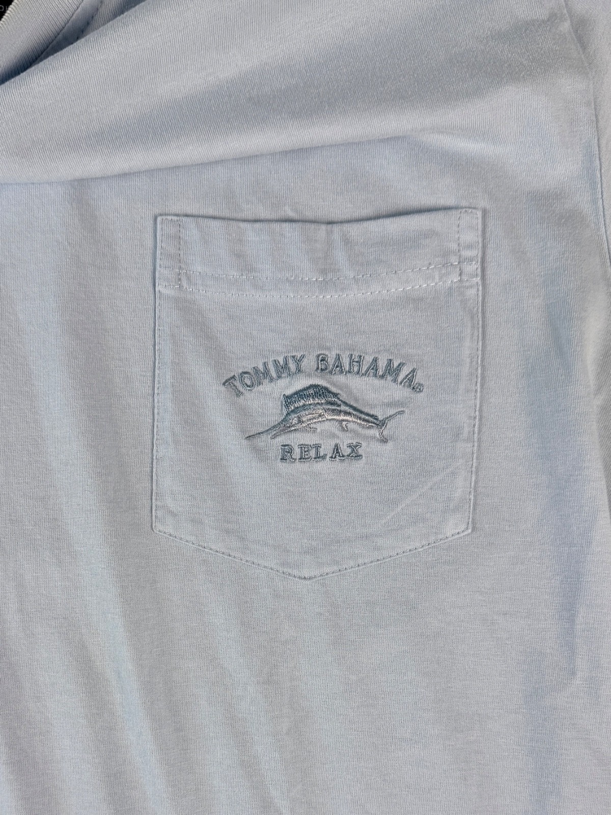 Tommy Bahama Relax Pocket T-Shirt Blue Pima Cotton Men’s Medium