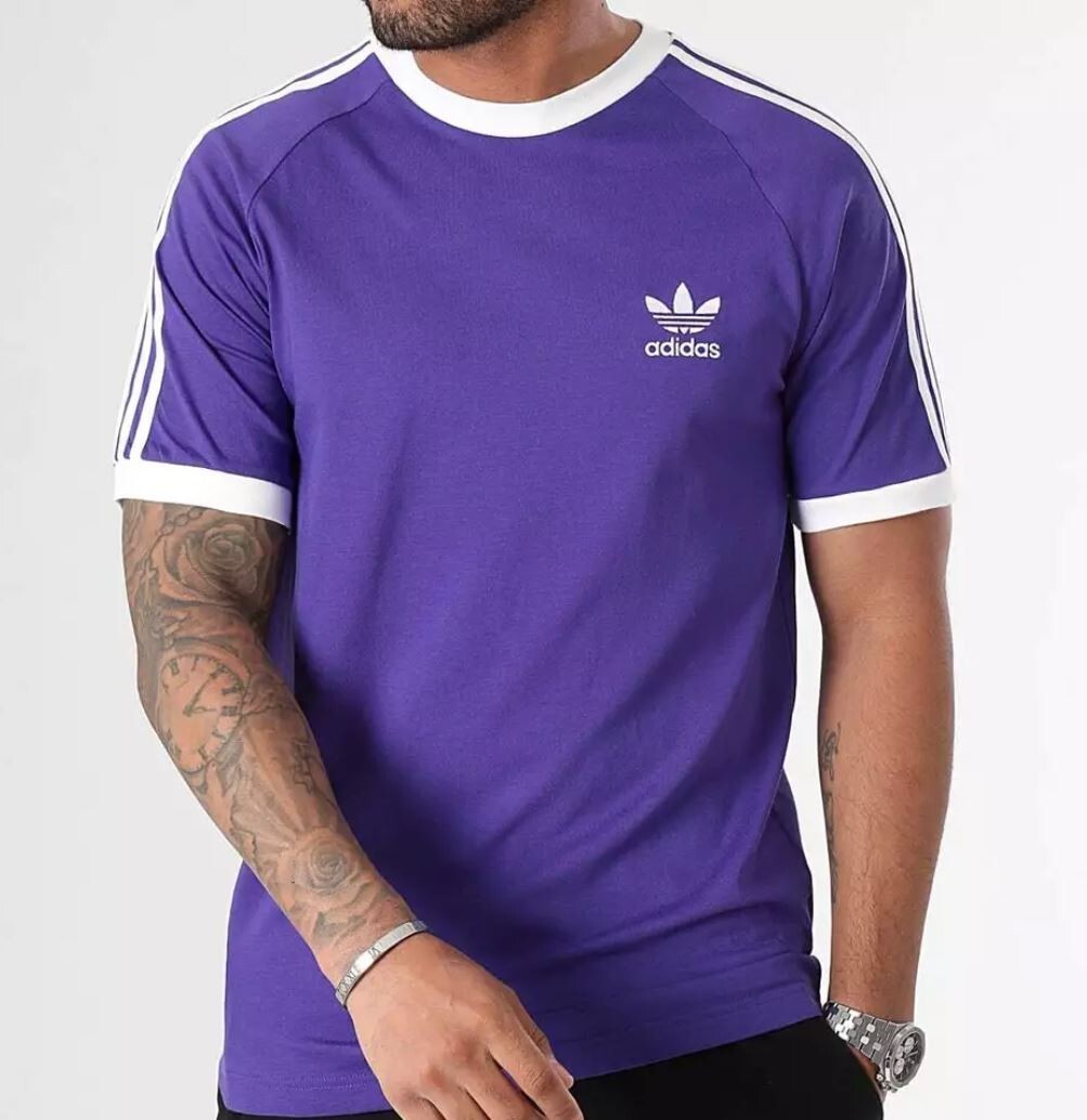 NEW MENS ADIDAS ORIGINALS CALIFORNIA 3 STRIPES TREFOIL SHIRT ~SIZE LARGE #IZ2369