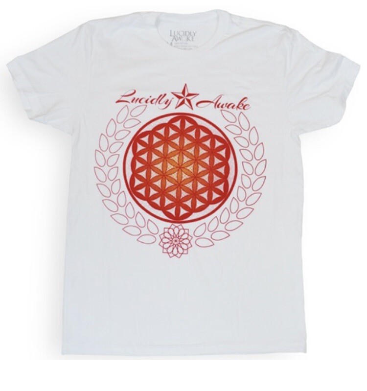 Flower of Life T Shirt Unisex White Yoga Men Women Sacred Geometry Graphic Tee