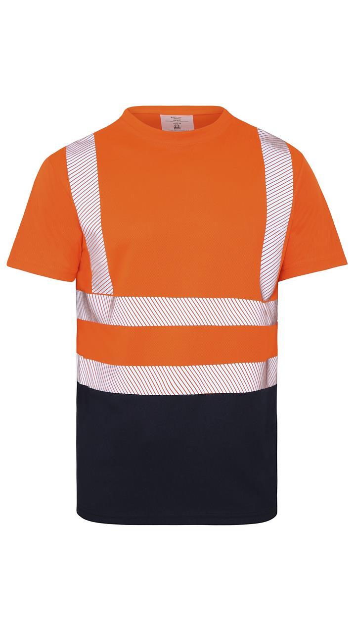 New Mens Hi Vis Viz Visibility Short Sleeve Safety Work Crew Neck Hi Viz T-Shirt
