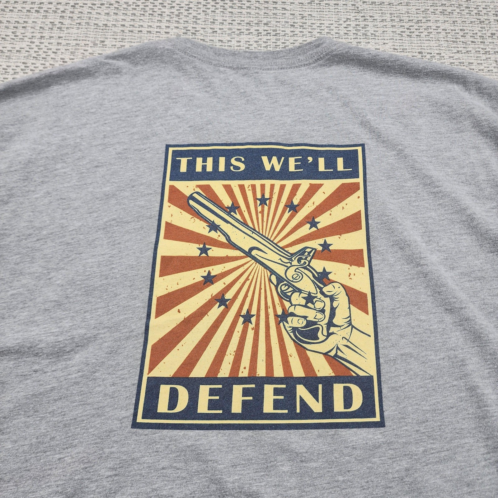 Grunt Style Shirt Mens Extra Large Gray This We’ll Defend American Flag Graphic