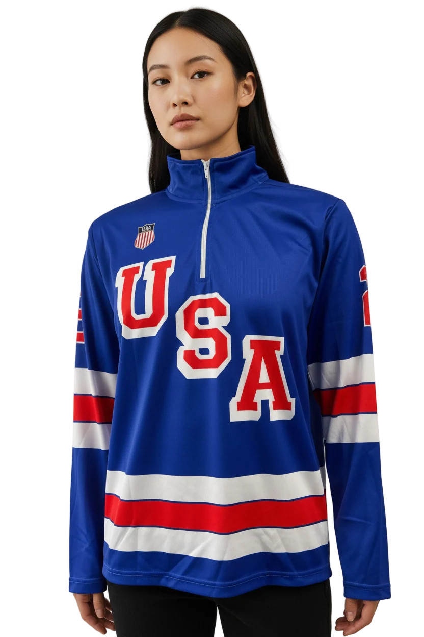 USA Hockey 2026 Replica Lightweight Blue 1/4 Zip Pullover