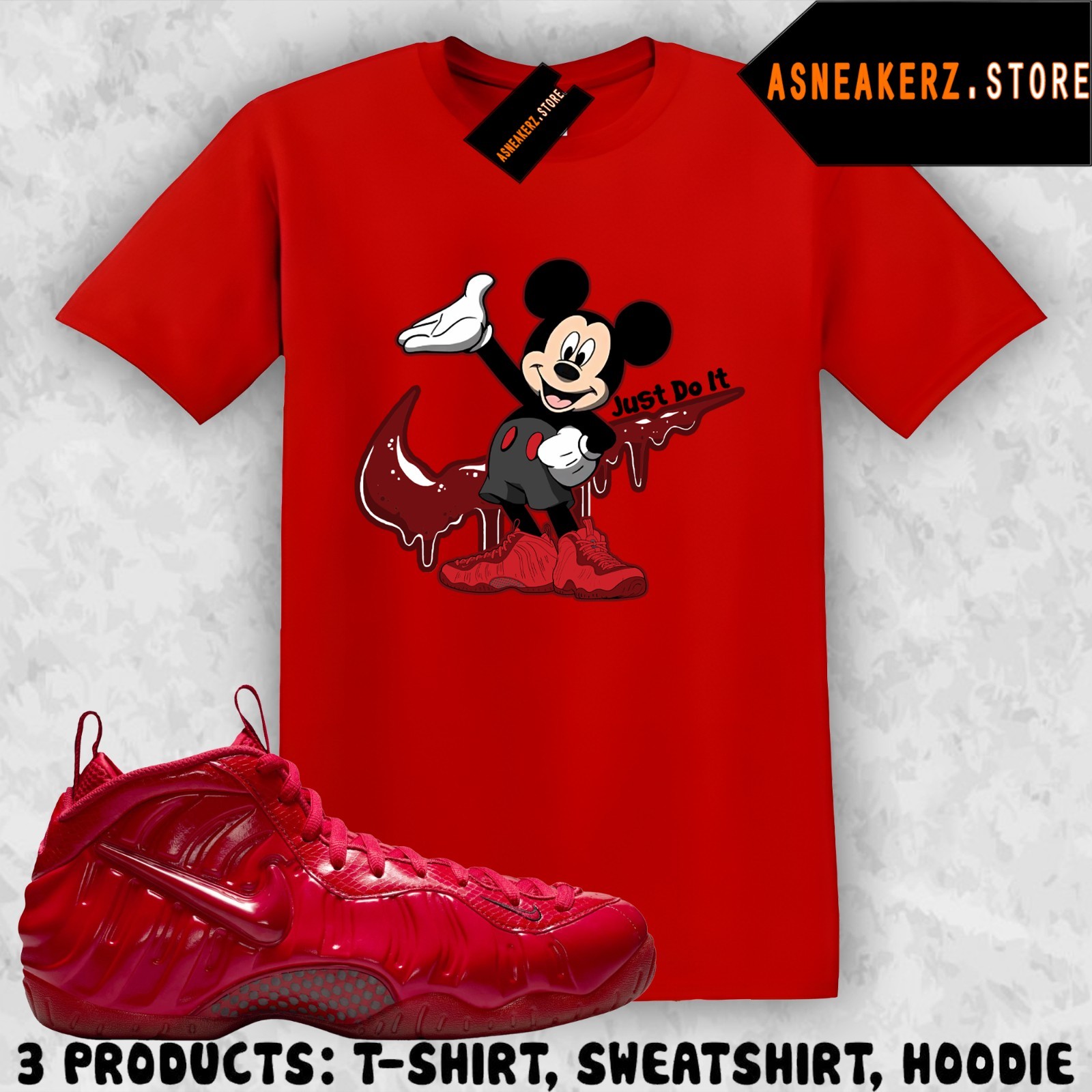 Shirt To Match Foamposite Pro Gym Red 2026 Sneaker Matching Drip M Mouse T-Shirt