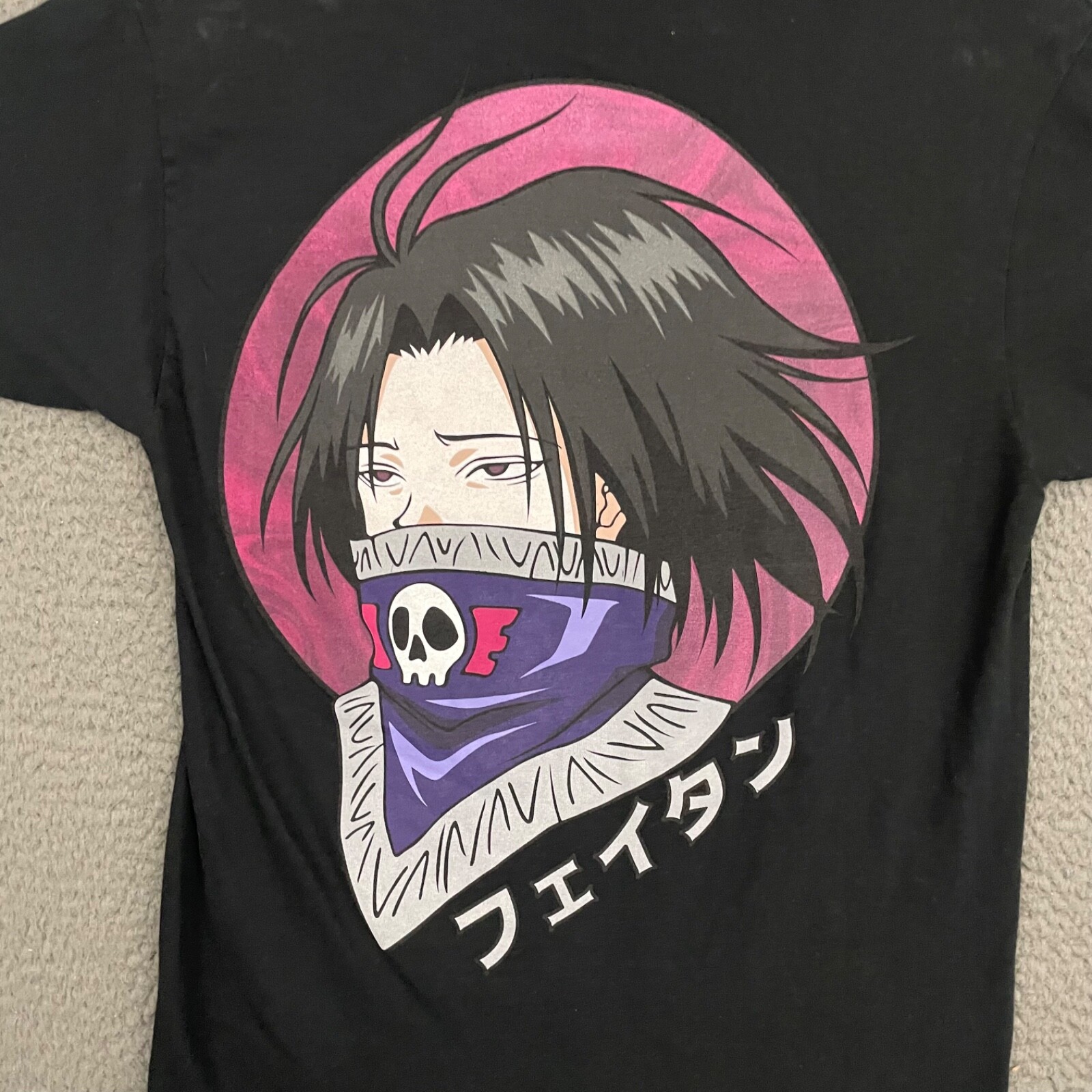 Hypland x Hunter Hunter T-Shirt Mens Small Black Graphic Anime Cotton Casual