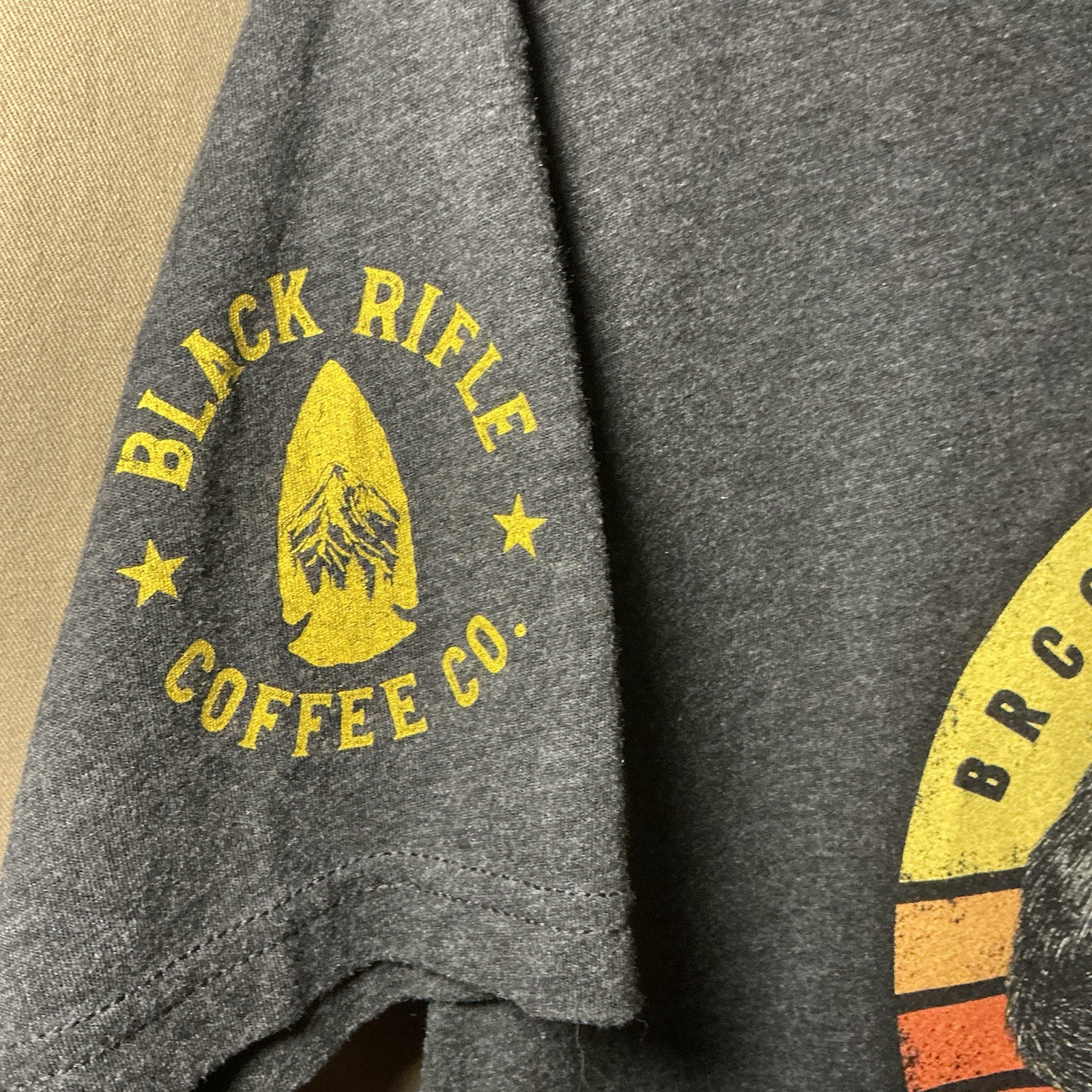 Black Rifle Coffee Co Sasquatch T-Shirt Mens Large Dark Gray Short Sleeve Crew