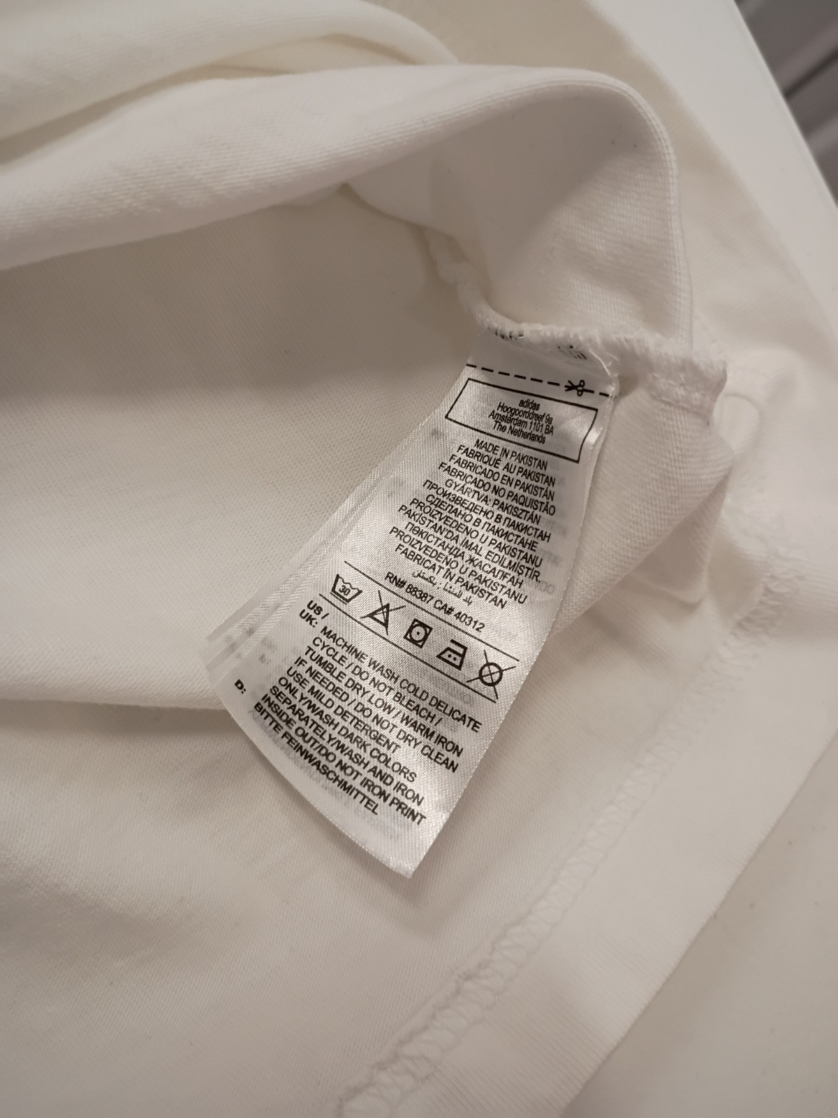 adidas Originals Leisure League back print T-shirt in white Size Medium