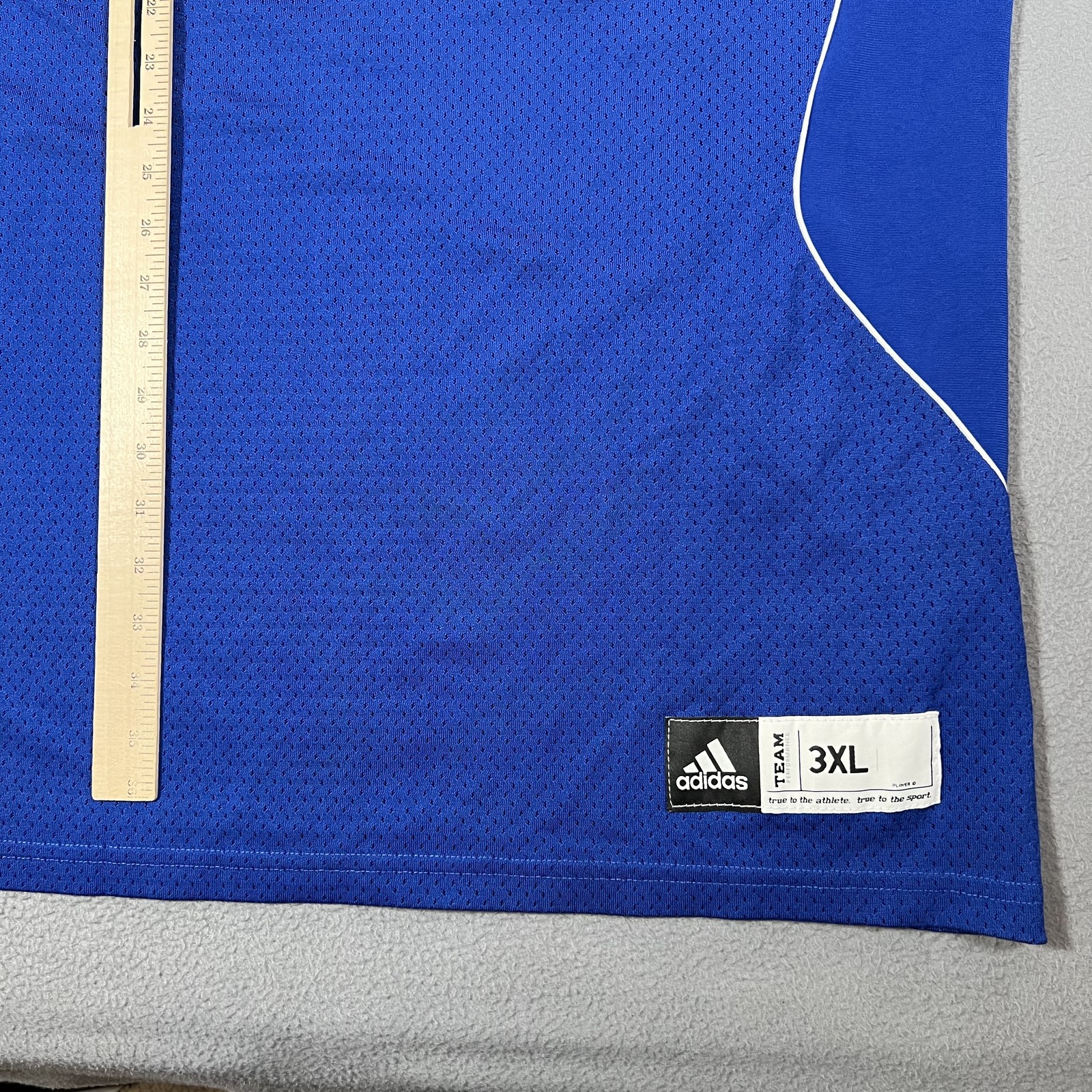 Adidas V-Neck Jersey T-Shirt Men’s Blue 3XL Practice Tee Team Nylon Sports
