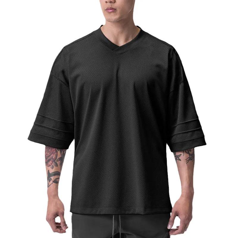 High Performance T Shirt Gym Workout Oversized Mesh Half Sleeve T-Shirt