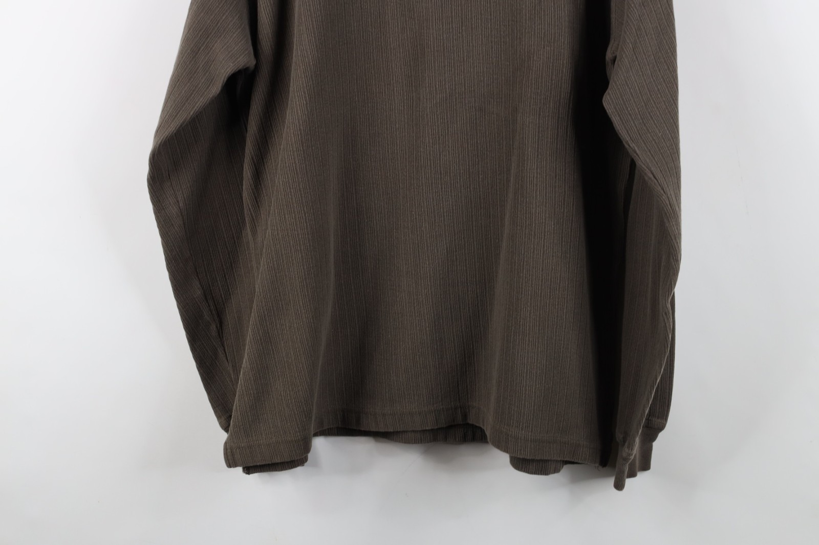 Vtg 90s Streetwear Mens Large Faded Heavy Ribbed Knit Long Sleeve Henley T-Shirt