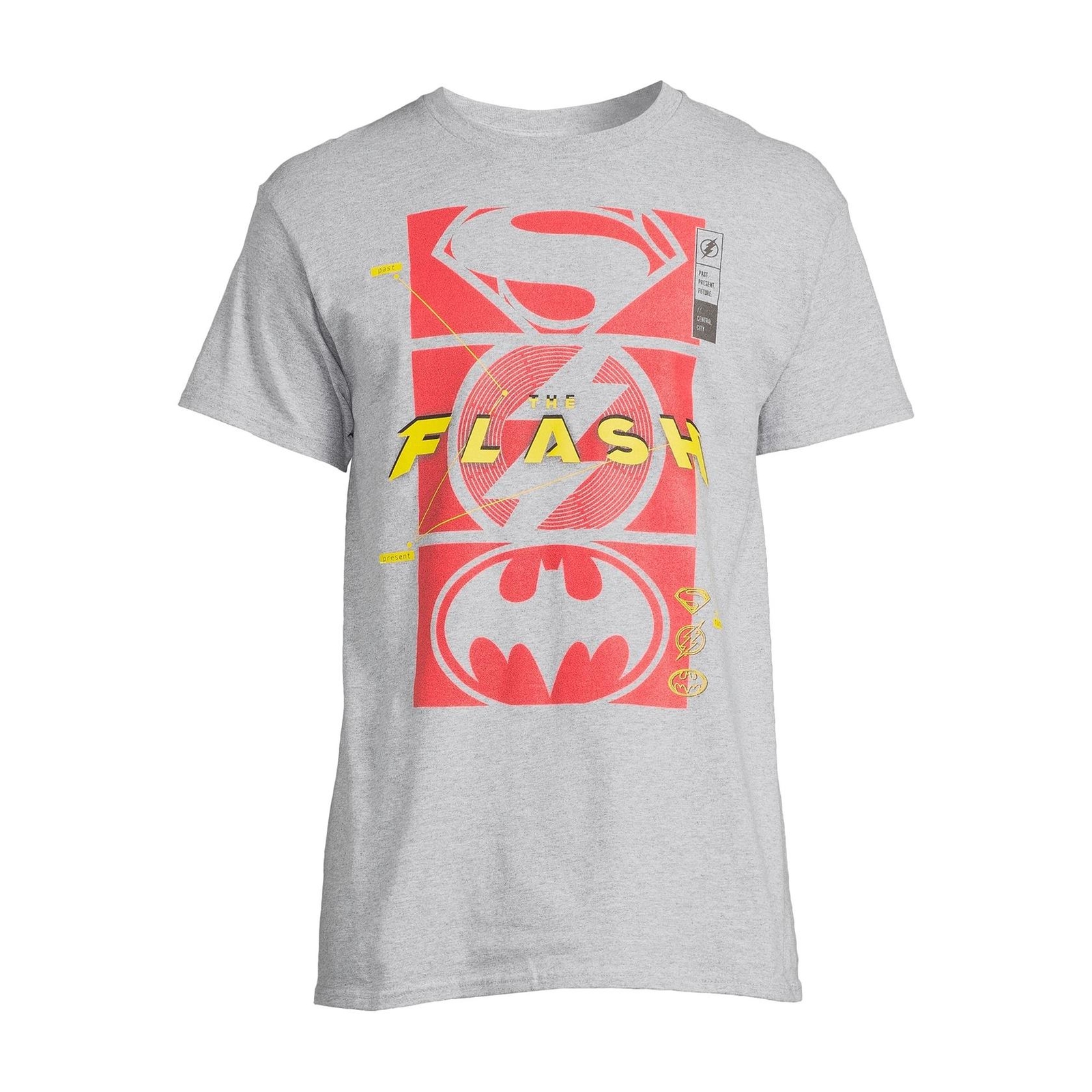 DC Comics Men’s and Big Men’s The Flash Super Icons Graphic T-Shirt Gray Large