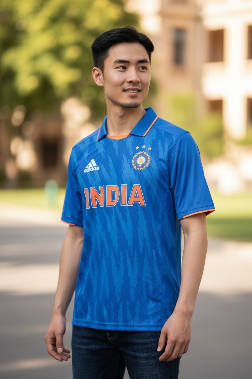 India Cricket T Shirt Jersey Unisex Adults Mens Sports Shirts Top ODI T20 Match