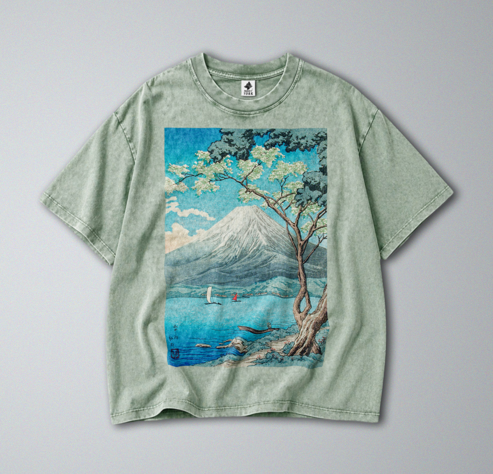 100% Cotton Tee – Unisex Retro Oversized Fit – Japan’s iconic Mt Fuji Landscape