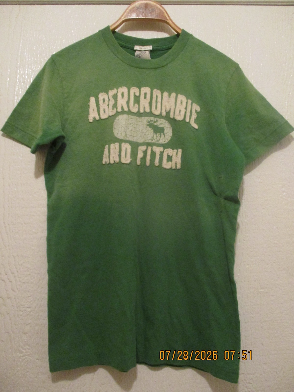 New Abercrombie & Fitch Two Tone Green Mens Small Muscle T Shirt