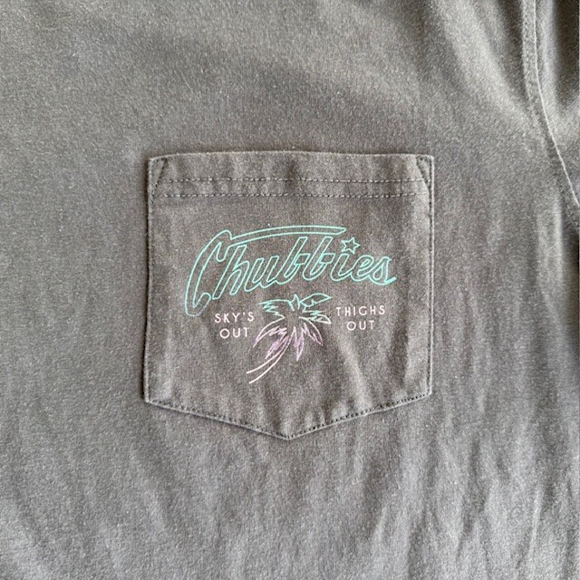 Chubbies Tee Shirt The Weekend Has Arrived Large Pocket T Gray Charcoal Used