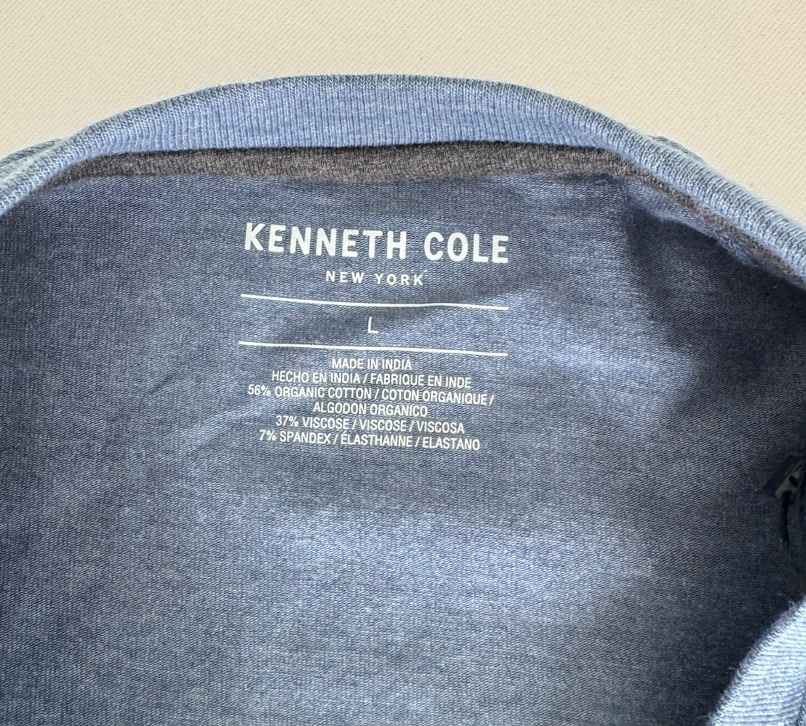 Kenneth Cole New York Men’s Blue Crew Neck T-Shirt Size Large NWT