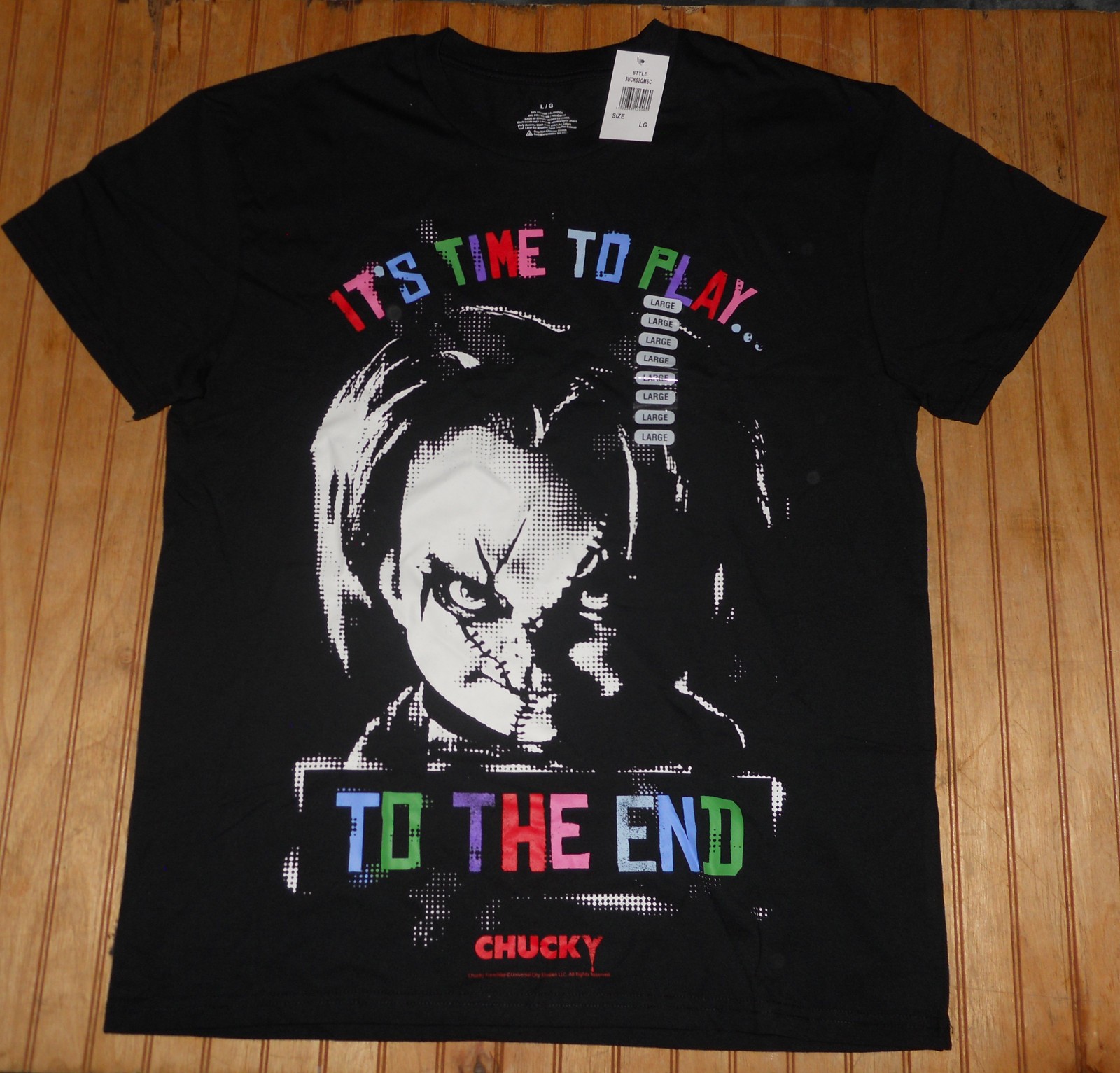 CHILD’S PLAY CHUCKY Time To Play T-Shirt Horror MENS Large NEW w/ TAG