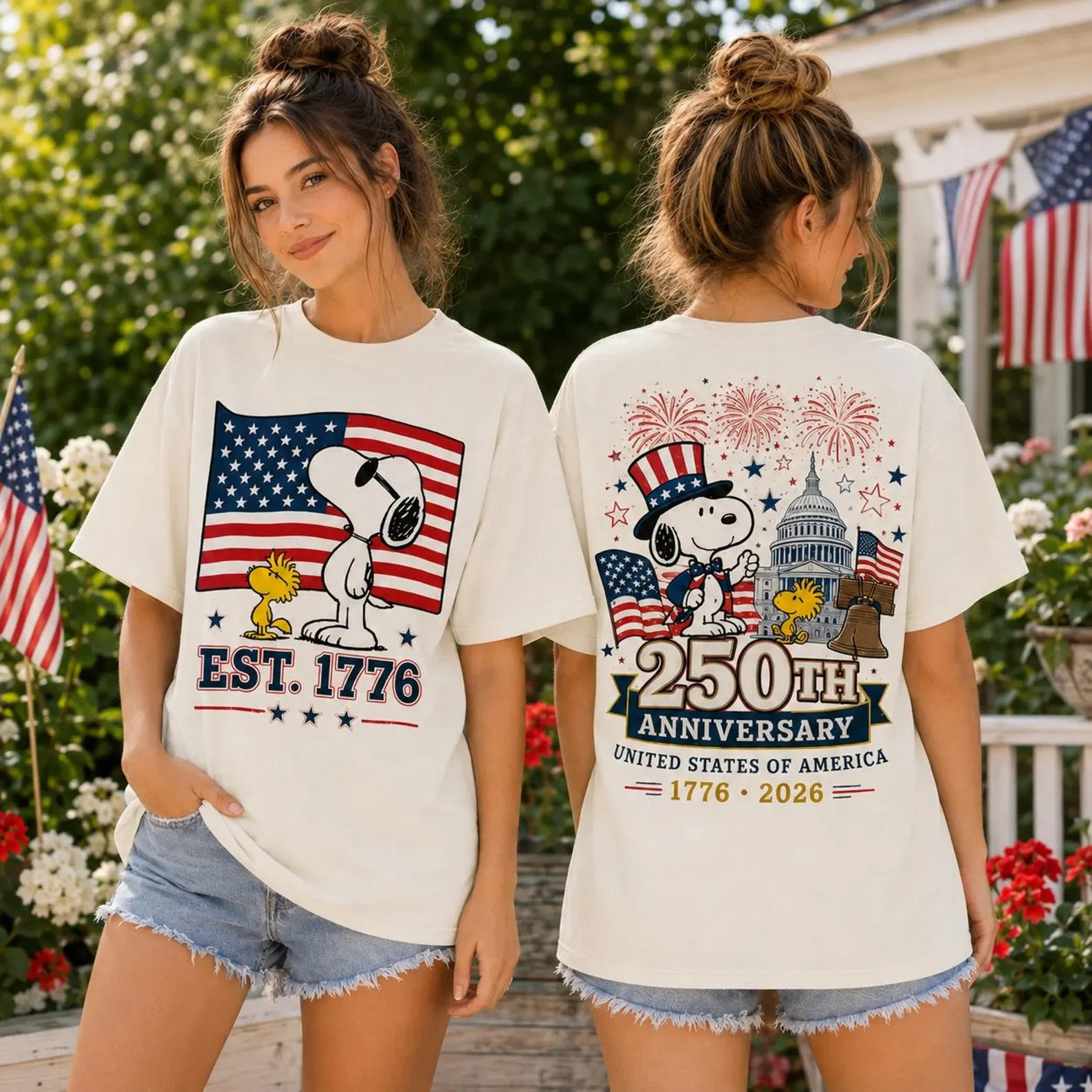 Sno.opy America 250th Anniversary Shirt, Peanuts 1776 2026 Patriotic T-Shirt