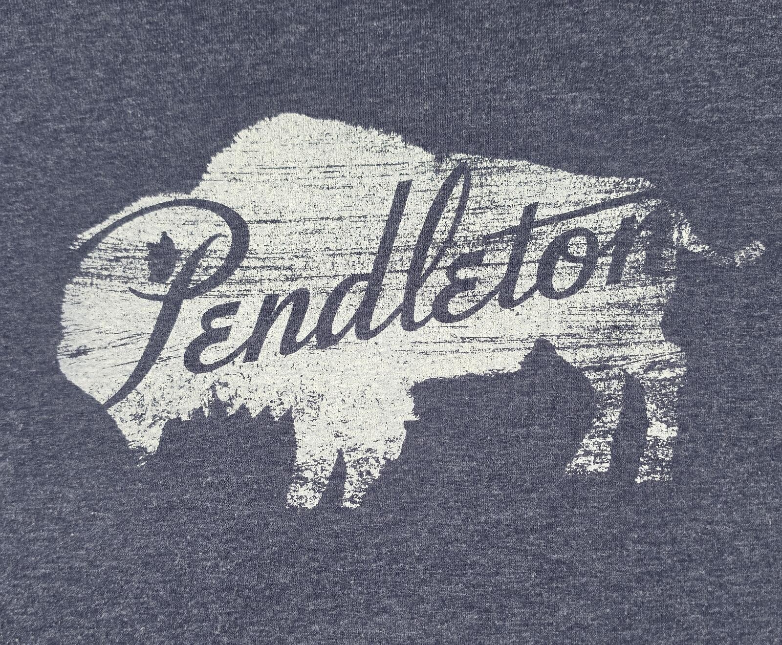 Pendleton Woolen Mills Men’s XL T-Shirt Heather Navy Buffalo Bison Graphic Tee