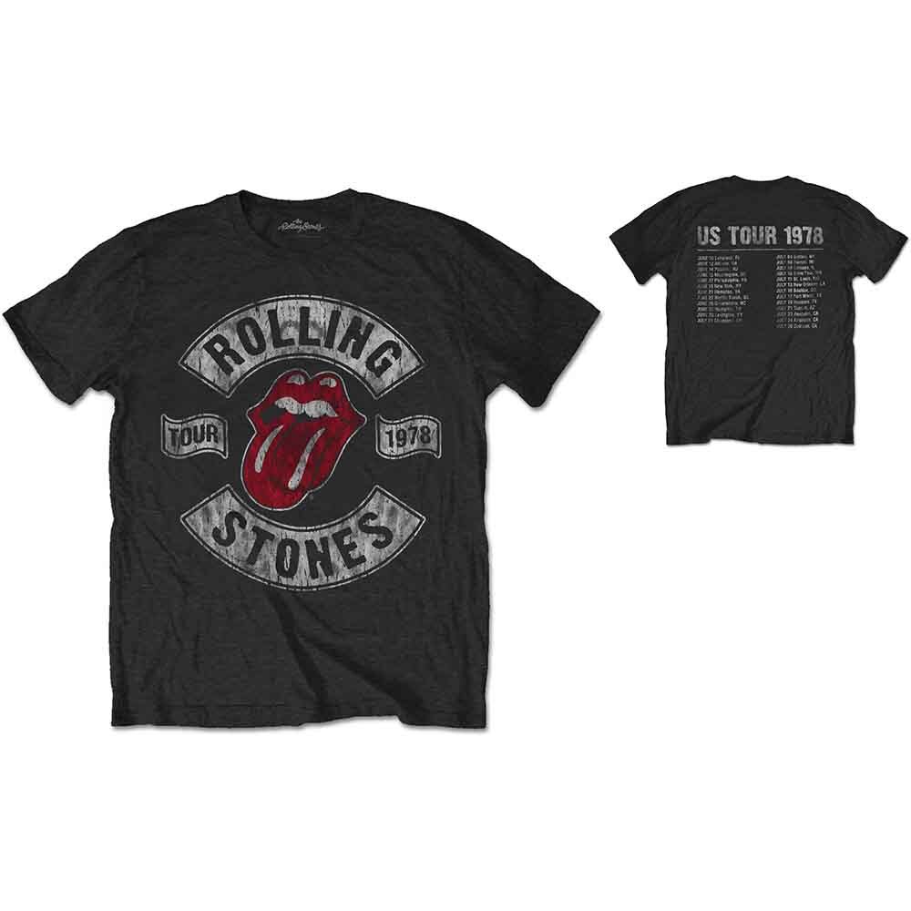 The Rolling Stones US Tour 1978 T-Shirt Black New