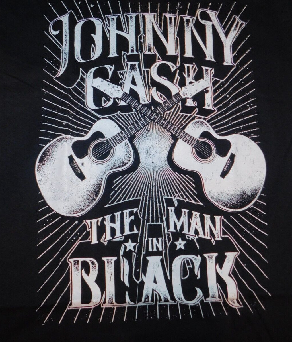 Johnny Cash Mens Black T Shirt Medium Back in Black