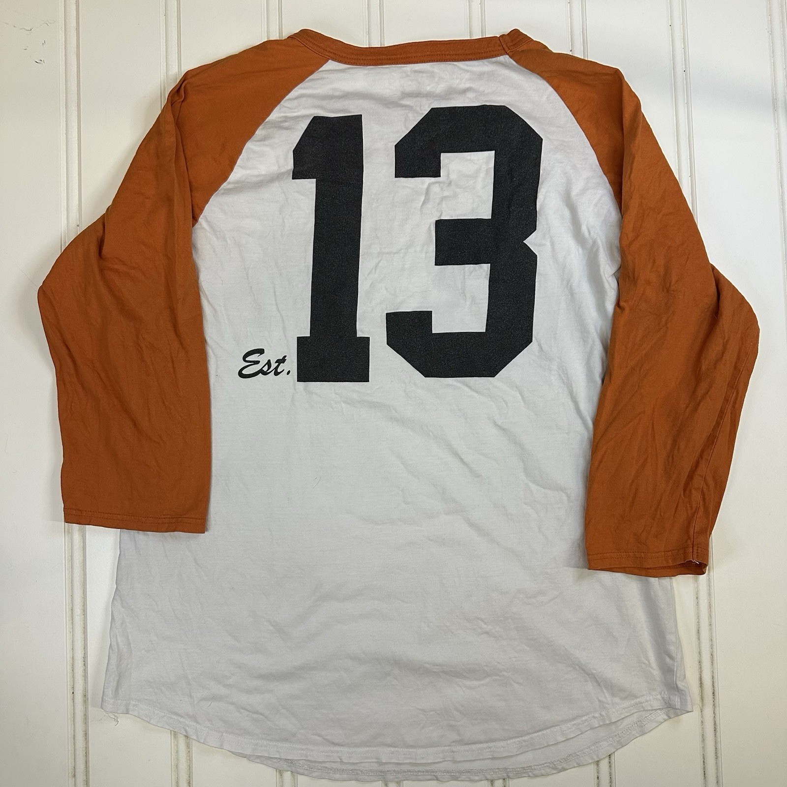 Gas Monkey Bar & Grill Shirt Mens L Raglan Logo Y2K Graphic 3/4 Sleeve Jersey 13