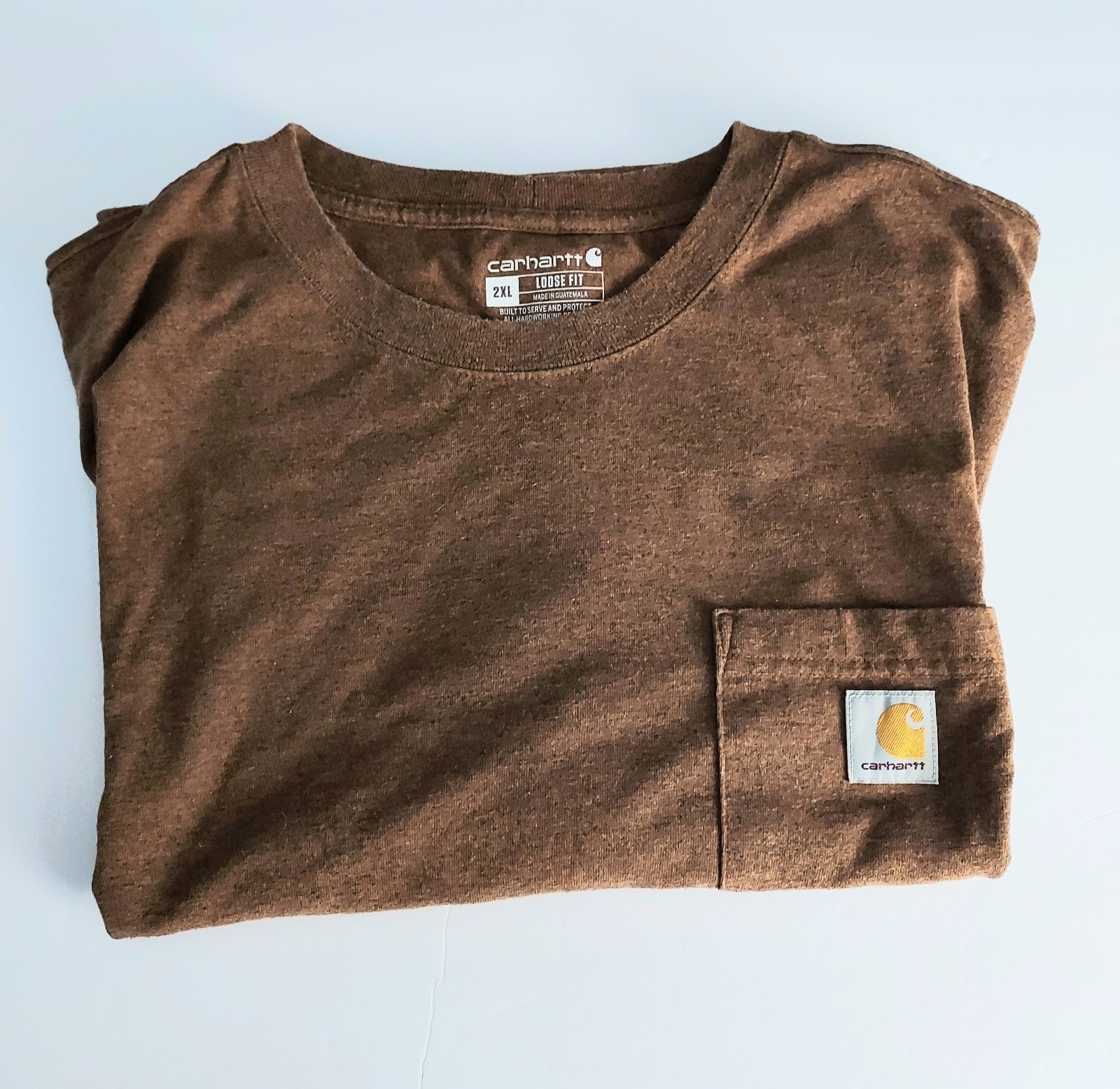 Carhartt Mens 2XL T-Shirt Short Sleeve Brown Big Tall