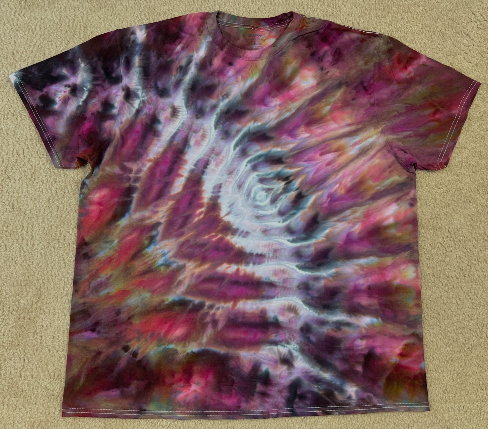 Handmade Ice Tie Dye T-Shirt 2XL Mens Womens Soft Cotton