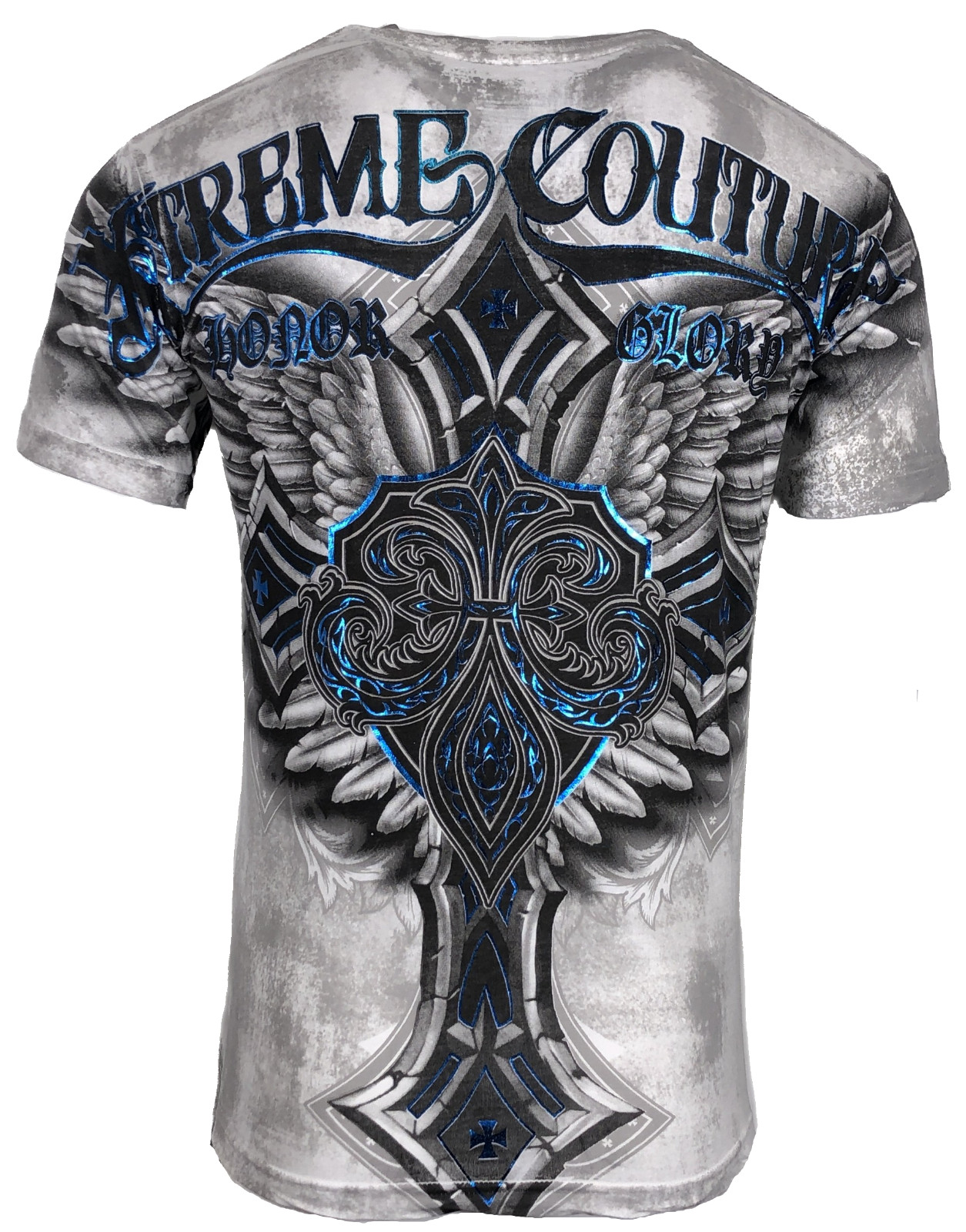 Xtreme Couture by Affliction Men’s T-Shirt LAST BLOW White Biker Wings MMA