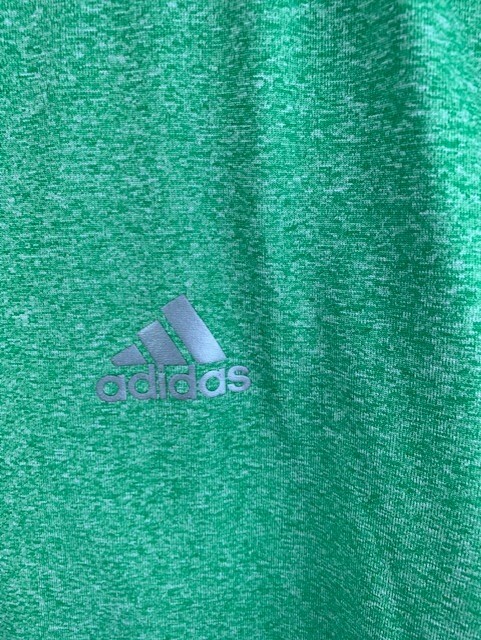 Adidas Size Medium Mens Tee Shirt Climalite Green Short Sleeve Crew Neck