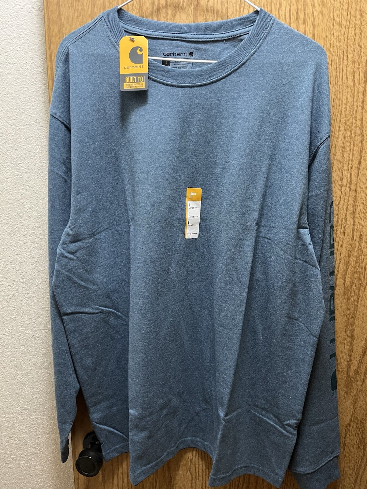 Carhartt Men’s Long Sleeve Shirt Size Large Men Loose Fit K231 Thundercloud Blue