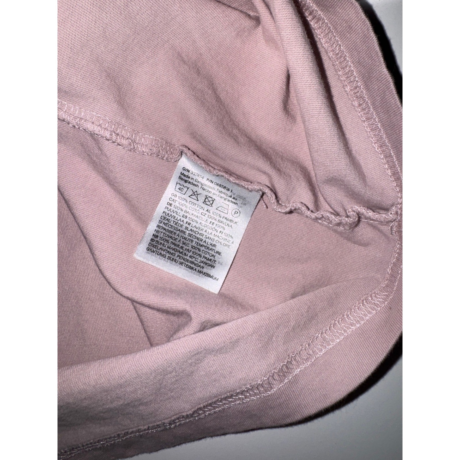 H&M T-Shirt Mens Medium Mauve Pink Regular Fit Cotton Crew Neck