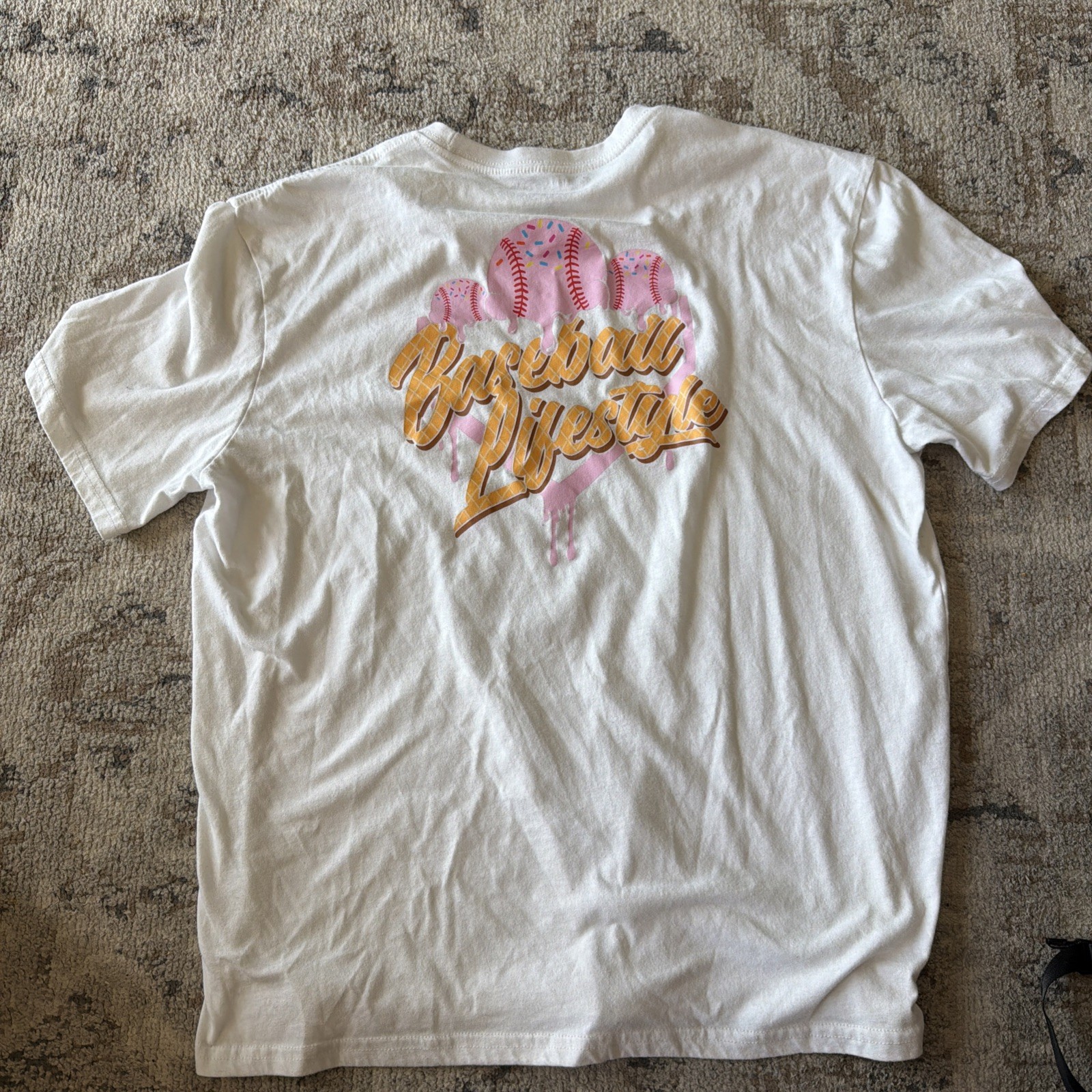 Baseball Lifestyle 101 Strawberry Ice Cream Shirt Adult XL