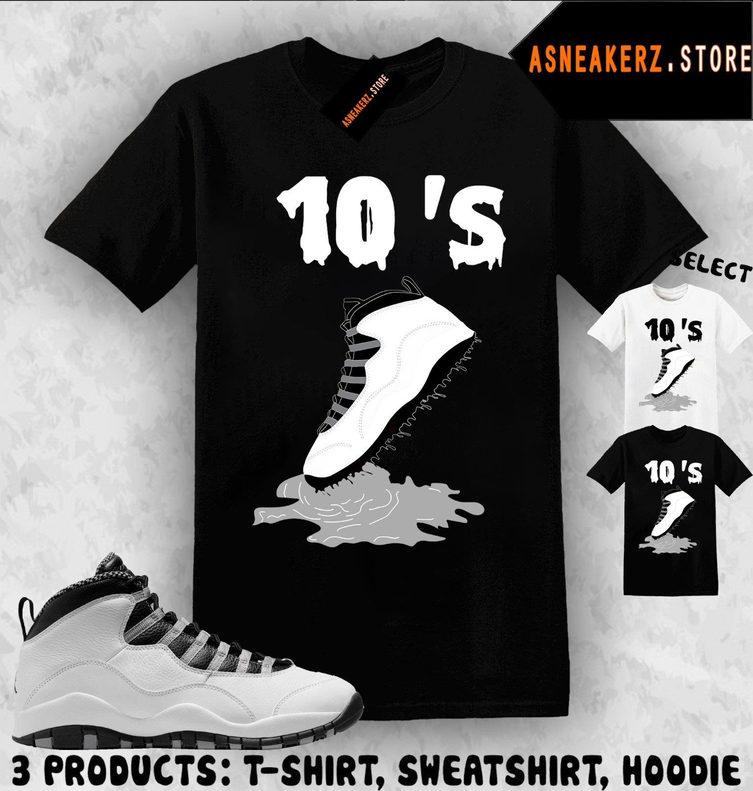 Tee Shirt Matching AJ 10 OG Steel 2025 Match Sneaker Shoe Dripping 10s T-Shirt