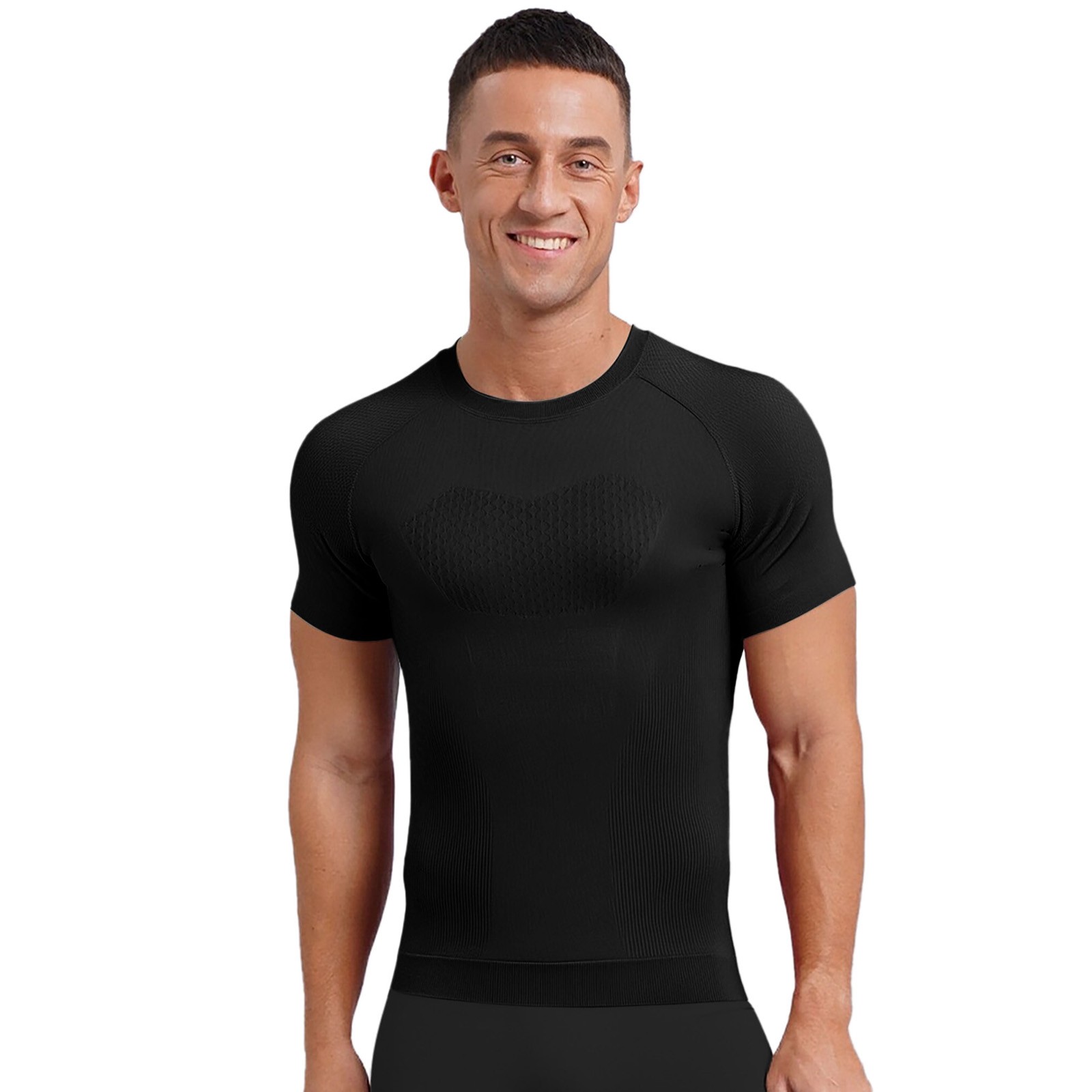 Men T-shirt Muscle Undershirts Quick Drying Shirt Performance Tees Sports Gym
