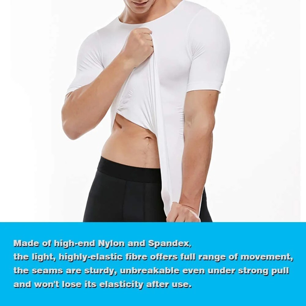 2 Pack Men Compression Slimming Body Shaper Tummy Control Vest Workout Tank Tops