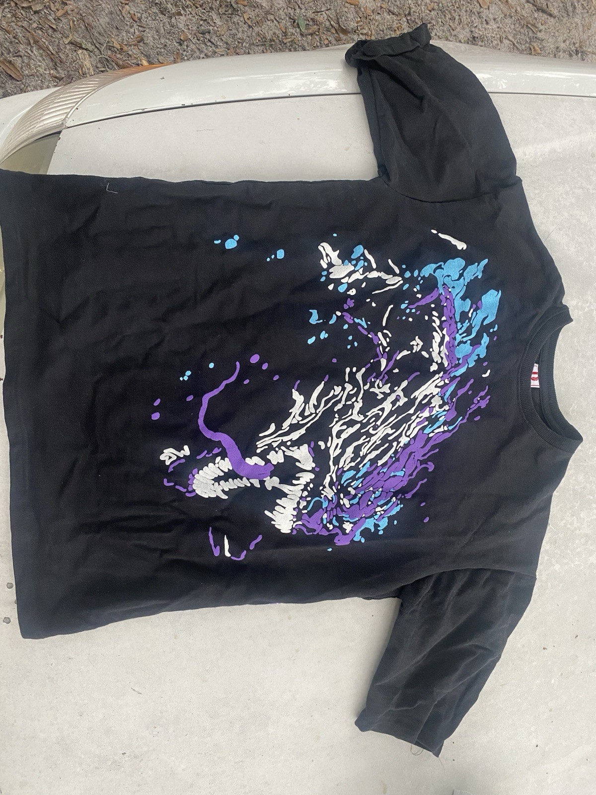 Dignify Men’s Graphic Print Crew Neck Cotton Knit T-Shirt Black Size L
