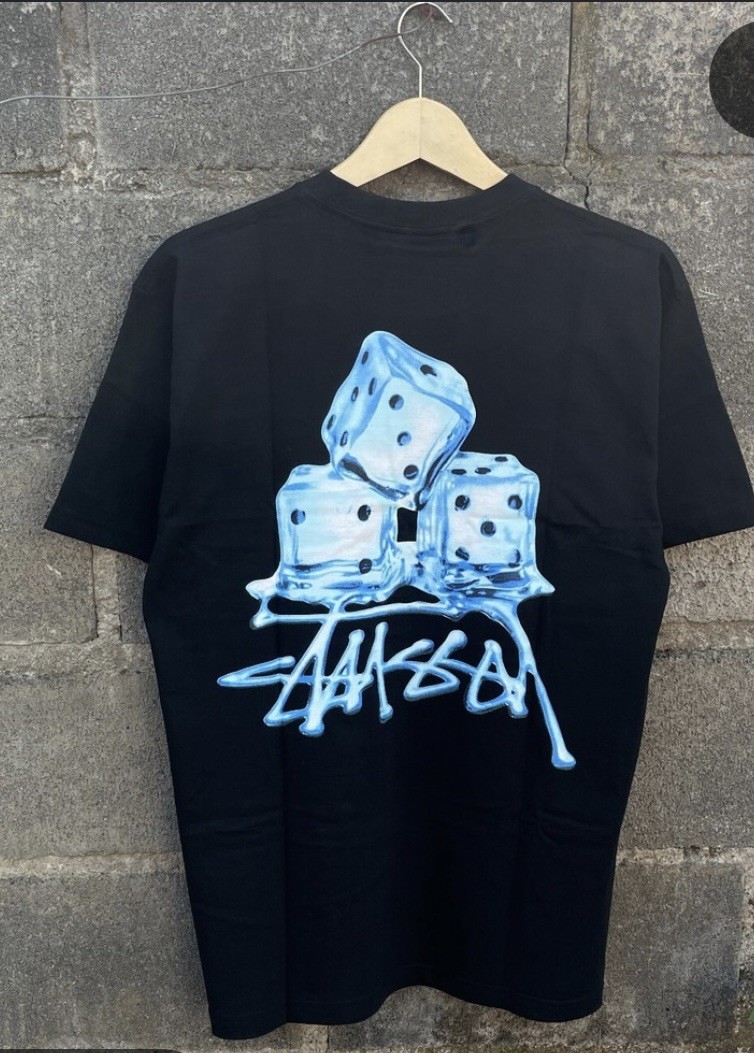 AUTHENTIC Stussy Melted Diced T Black/Blue Men Medium Excellent Condition