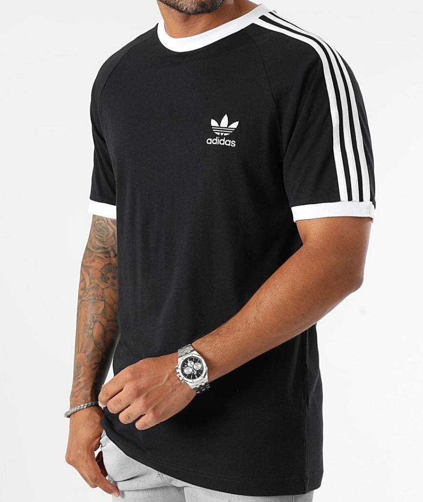 NEW MEN’S ADIDAS ORIGINALS 3-STRIPES CALIFORNIA TREFOIL TEE SHIRT ~ LARGE IA4845