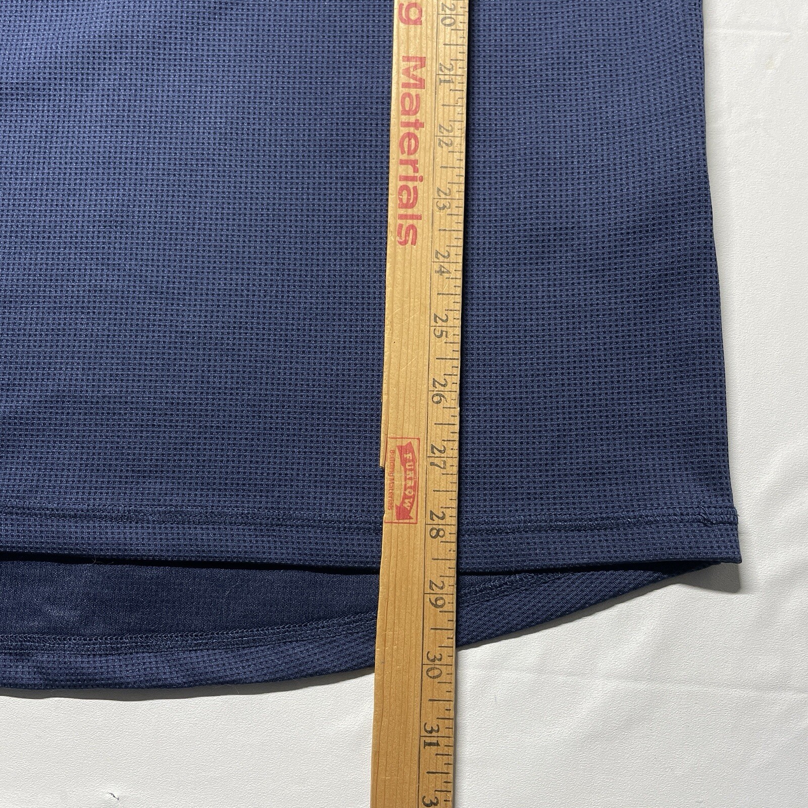 Wrangler Workwear Base Layer T-Shirt Mens XL Blue Zip Pocket Thermal Long Sleeve