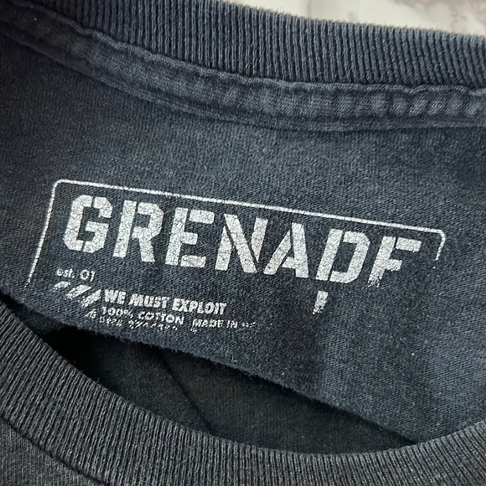 Grenade Shirt Men Medium Black Graphic Spellout Short Sleeve Tee Casual