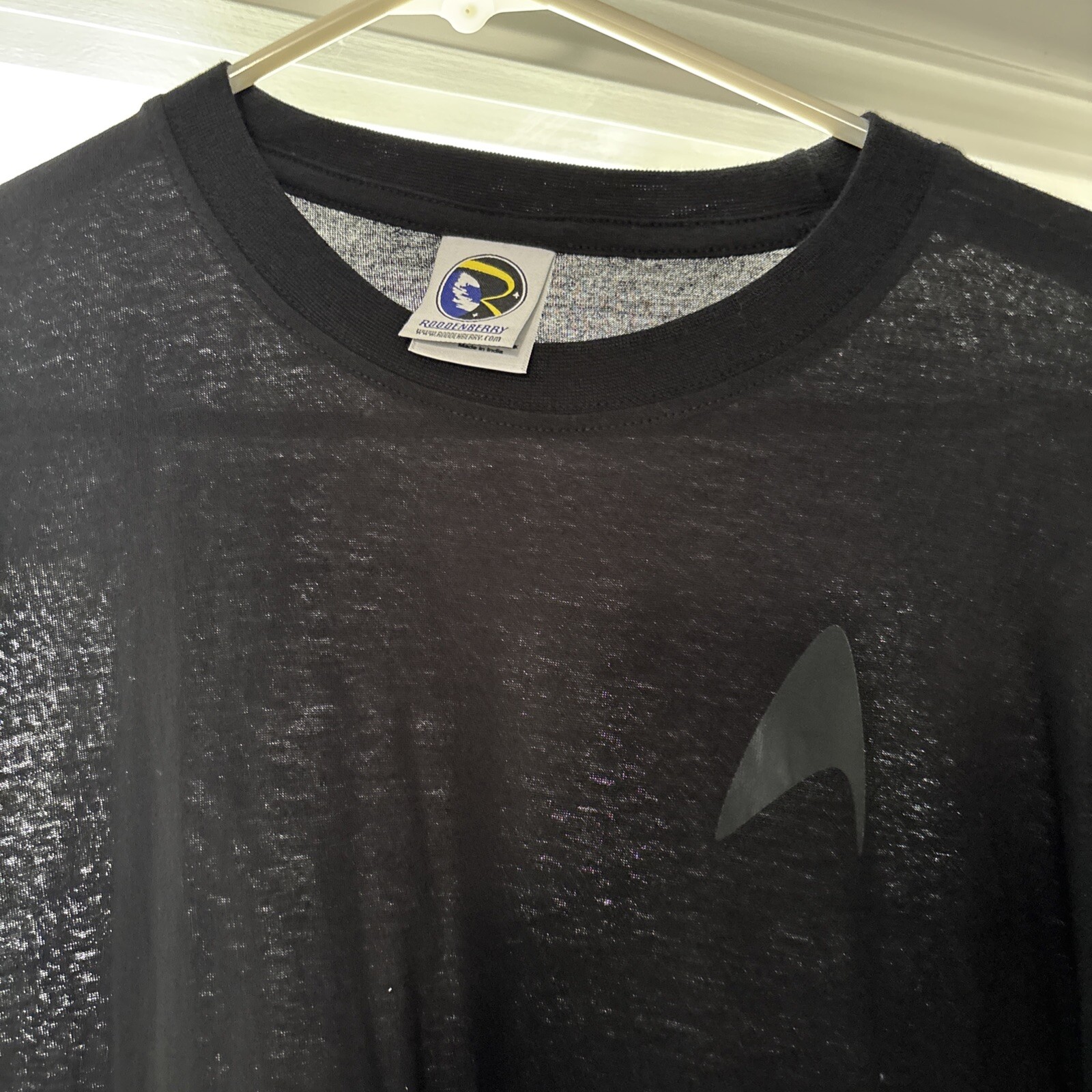 STAR TREK BLACK LONG SLEEVE SHIRT RODDENBERRY SIZE LARGE NEW WITHOUT TAGS